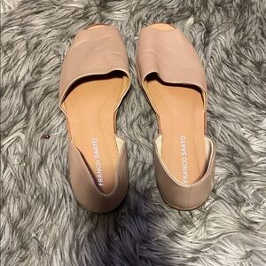 Franco Sarto Women's Beige Open-Toe Flats